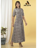 Ash Grey Striped A-Line Designer Dress